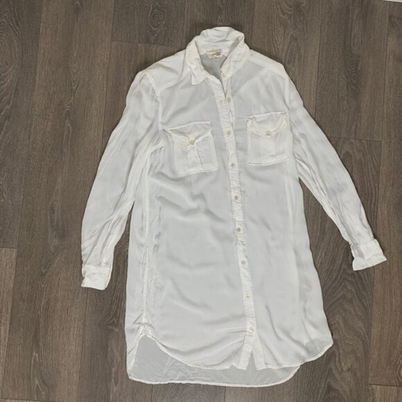 Aritzia  Wilfred Free Veronika Shirt Dress Off White Tunic long sleeve Size XXS - Picture 7 of 14